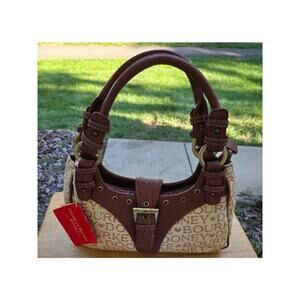 Dooney & Bourke Vintage Monogram Crescent Shoulder Bag Brown Leather NWT